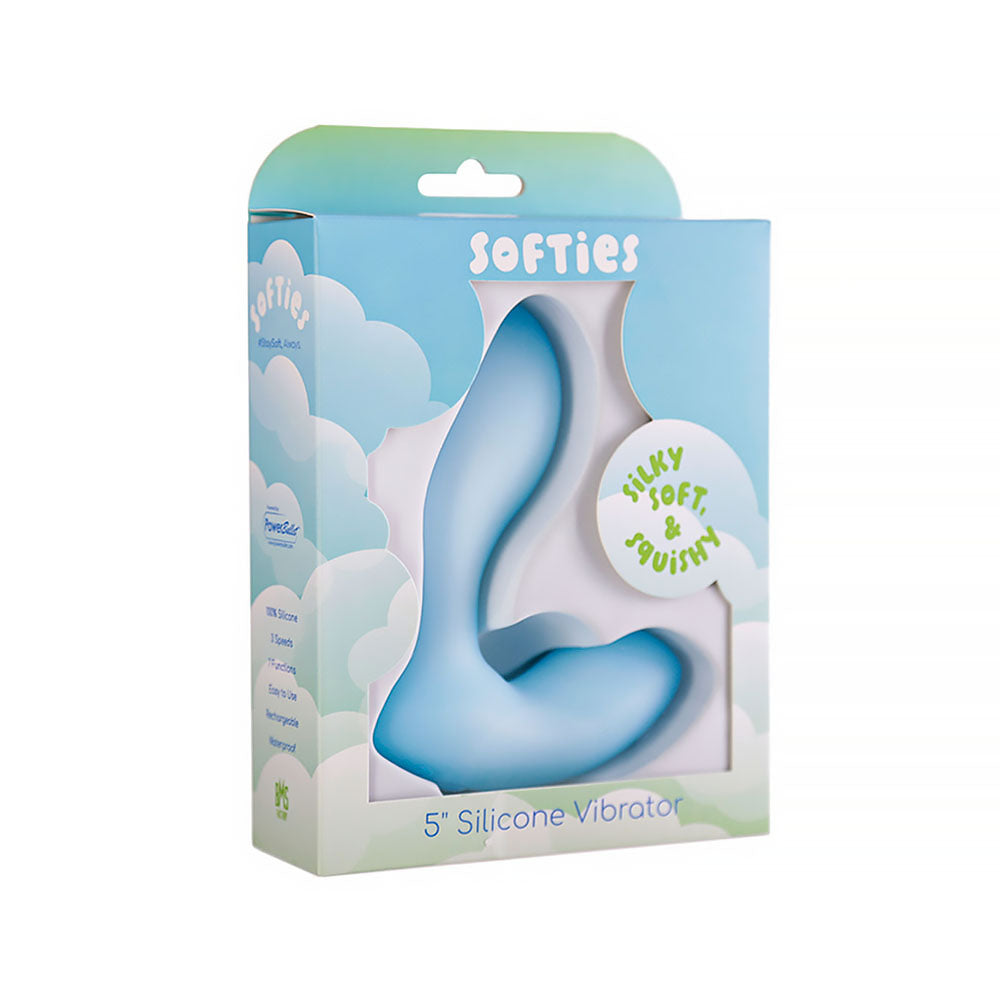 Softies Silicone Vibrator - 5in Blue